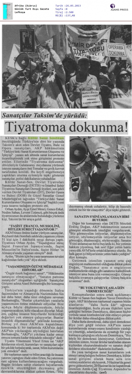 TİYATROMA DOKUNMA