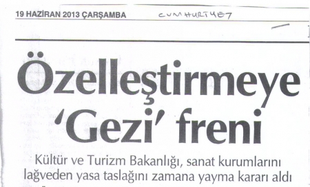 &Ouml;ZELLEŞTİRMEYE GEZİ FRENİ