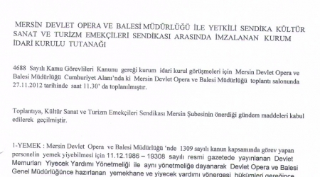Mersin DOB Kurum İdari Kurul Tutanağı