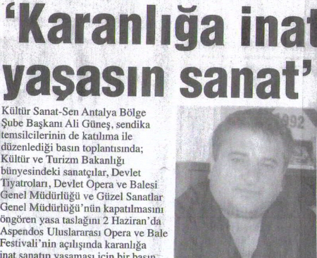 KARANLIĞA İNAT, YAŞASIN SANAT!