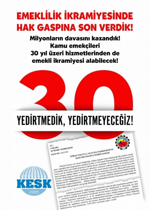 AYM'nin "30 YIL &Uuml;ZERİNE DE İKRAMİYE" KARARI RESMİ GAZETE'DE YAYINLANDI!