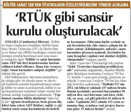 SANAT KURUMLARI SAHİPSİZ DEĞİLDİR!