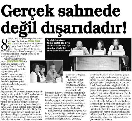 GER&Ccedil;EK SAHNEDE DEĞİL DIŞARIDADIR