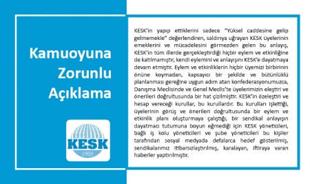 KAMUOYUNA ZORUNLU A&Ccedil;IKLAMA !