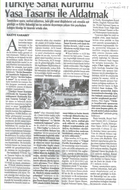 T&Uuml;RKİYE SANAT KURUMU YASA TASARISI İLE ALDANMAK...