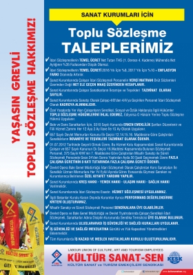 2016-2017 3. D&Ouml;NEM TİS TALEP AFİŞİMİZ (SANAT KURUMLARI İ&Ccedil;İN)