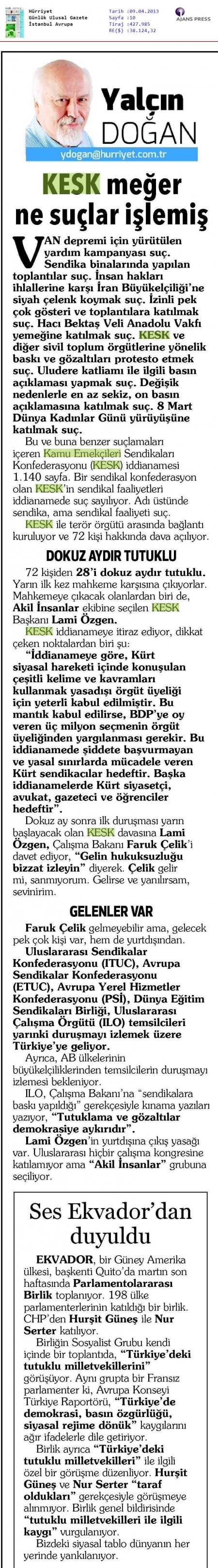 KESK MEĞER NE SU&Ccedil; İŞLEMİŞ?