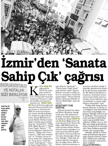 İZMİR'DEN 'SANATA SAHİP &Ccedil;IK' &Ccedil;AĞRISI