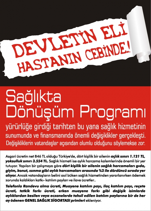 DEVLETİN ELİ HASTANIN CEBİNDE