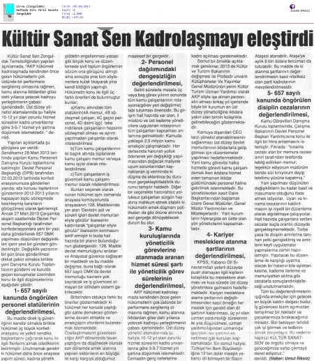 K&Uuml;LT&Uuml;R SANAT SEN KADROLAŞMAYI ELEŞTİRDİ!