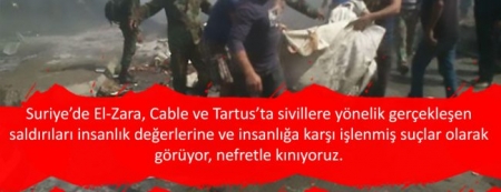 CABLE VE TARTUS KATLİAMINI KINIYORUZ !