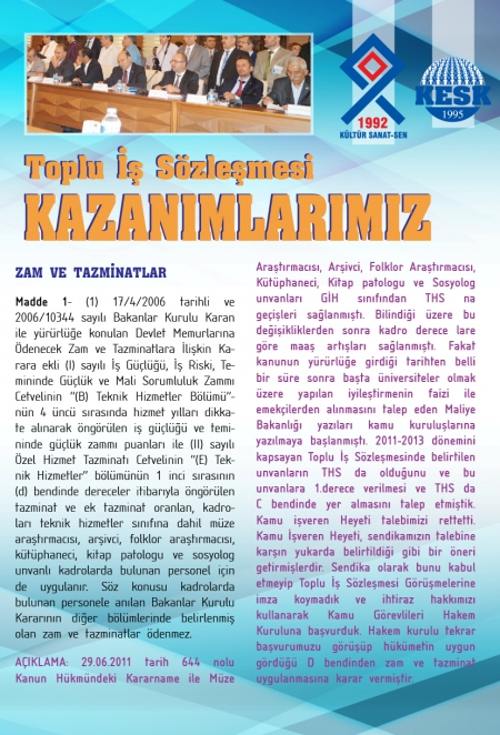 TOPLU İŞ S&Ouml;ZLEŞMESİ KAZANIMLARIMIZ