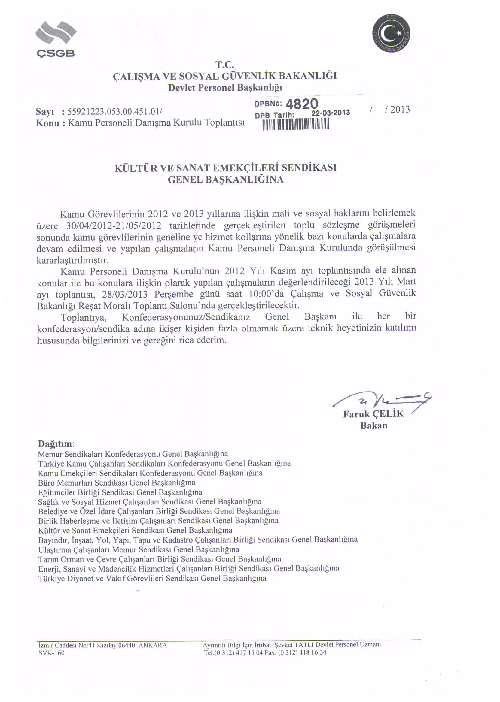 TİS KAPSAMINDA SENDİKAMIZA TOPLANTI ÇAĞRISI