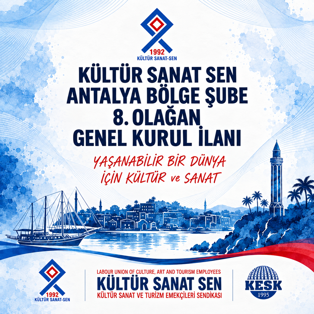 ANTALYA BÖLGE ŞUBE 8. OLAĞAN GENEL KURUL İLANI